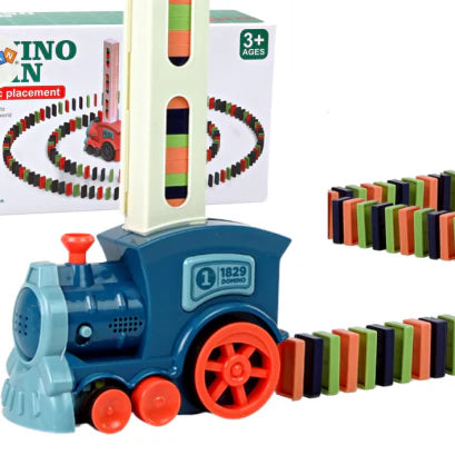 Set trenulet electric cu piese domino, cu luminite si sunete