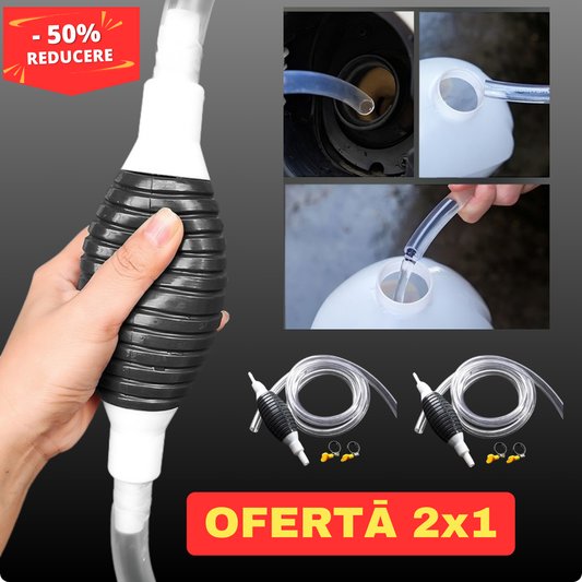 Pompă de transfer lichide MOTORINĂ, BENZINĂ, ULEI, APĂ (1+1 GRATIS)