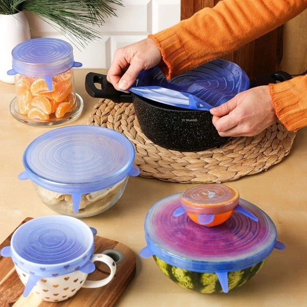 Capace din Silicon pentru Oale, Boluri și Borcane (6+6 GRATIS)